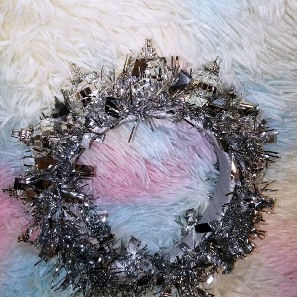 Disco Ball And Tinsel Headband, Crown, Tiara, Headdress, Festive Headpiece
